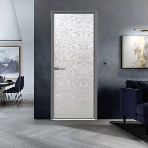 Interior American Design Sliding Black Tempered Glass Entrance Door with Aluminum