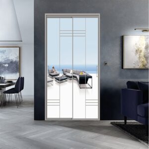 Sleek Interior Sliding Casement Door with Aluminum Frame and Tempered Glass Design