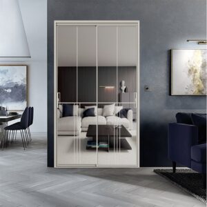 Bathroom Interior Modern Aluminum Alloy Vertical Glass Door for Elegant Entrances