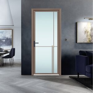 Stylish Entrance Bifold Black Frame Door Featuring Interior Tempered Glass and Aluminum