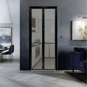 Interior Tempered Glass Bifold Garden Door with Aluminum Alloy Frame Features