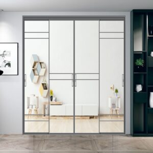 Sleek Modern Interior Aluminium Sliding Room Door Featuring Tempered Glass Design