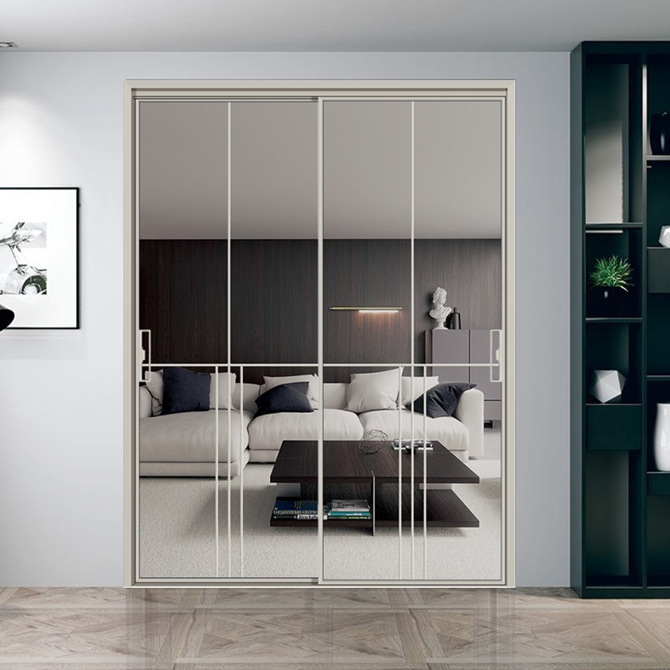 Aluminium Big Sliding Frame Interior Opening Glass Door for Modern Homes