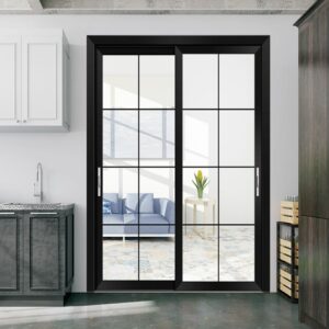 Interior Big Swing Frame Aluminium Opening Tempered Glass Door for Entryways