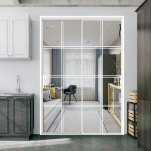 Interior Classic Aluminum Sliding Frame Entrance Door with Tempered Glass