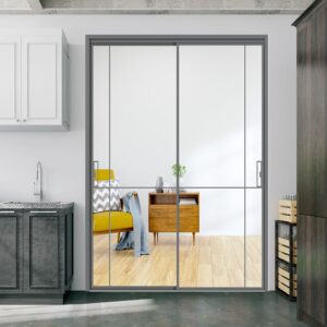 Modern Aluminum Villa Interior Sliding Alloy Entrance Door with Tempered Glass Design