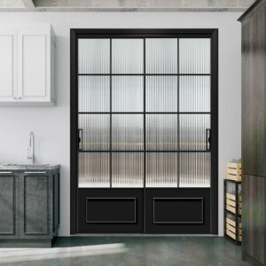 Interior Classic Interior Panel Big Sliding Door Featuring Tempered Glass and Aluminum