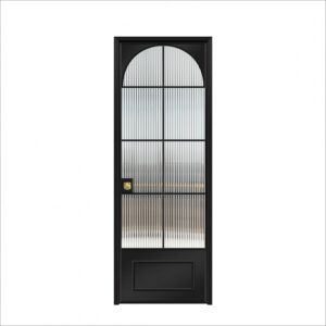 Chic Aluminum Alloy Interior Room Sliding Door with Decorative Glass Insert