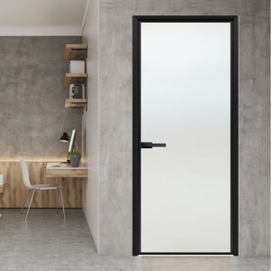 Horizontal Opening in Bathroom European Style Aluminum Glass Casement Door