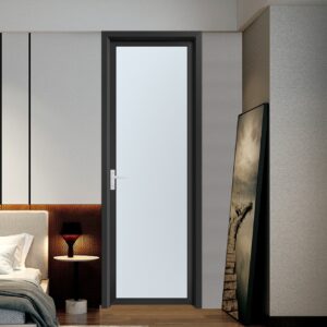 Interior Classic Horizontal Opening and Timeless Design Elements Aluminum Bathroom Door