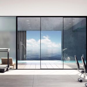 Sliding Modern Horizontal Opening and Classic Aluminum Bathroom Glass Door