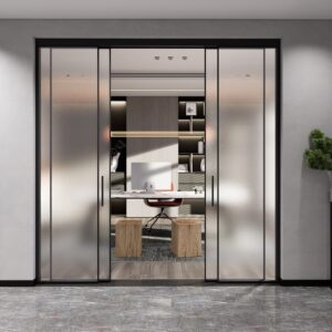 Interior and Exterior Vertical Opening in American Style Design Aluminum Sliding Door