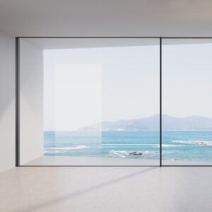 Horizontal Opening Interior Modern Design Metal Aluminum Glass Mental Silding Door