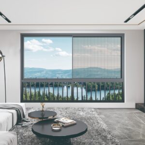 Customizable Vertical Glass and Metal Bathroom Interior Aluminum Door