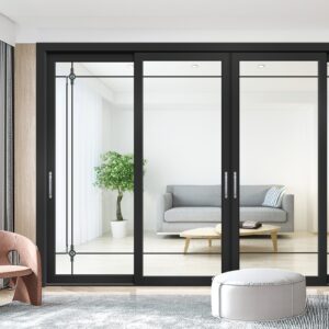 Vertical Opening and Classic Glass Design Elements Interior Modern Aluminum Casement Door
