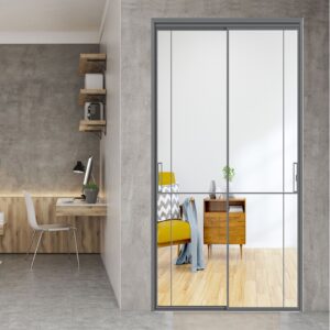 Vertical Opening Bathroom Glass in Modern Style with Sturdy Aluminum Alloy Door