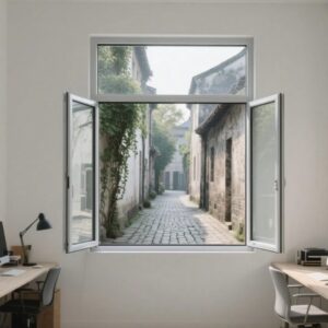 Aluminium Alloy Office Vertical Slide Sliding Double Glazed Glass Aluminum Windows