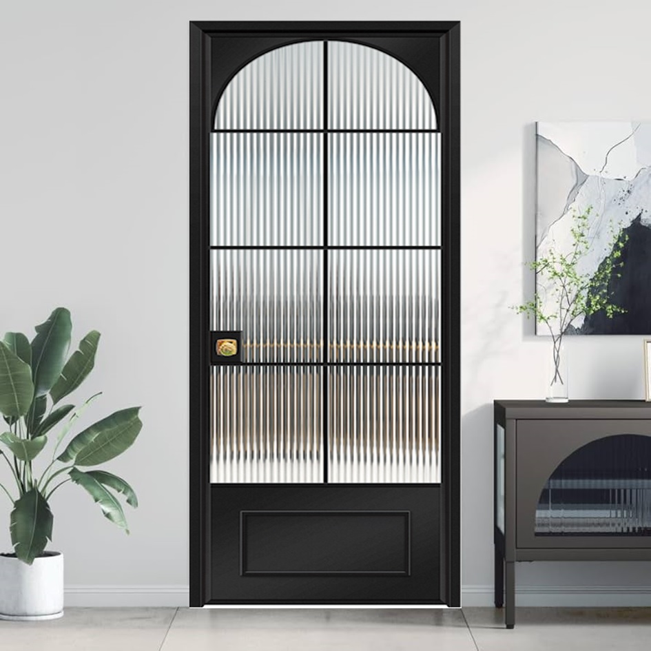 Contemporary Aluminum Alloy Sliding Door with Elegant Tempered Glass Insert