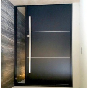 Front Security Aluminum Security Blue Glass and Powder Coated Surface Residential Steel Door