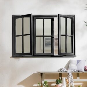 Aluminium Black Swing Glass Window with Tailored Color Options for Home Design
