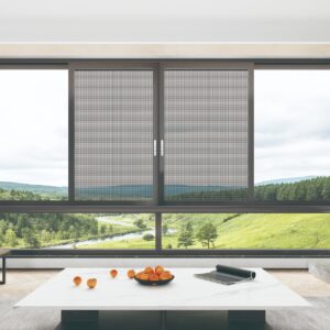 Aluminum Grills Decoration Inside Tempered Glass Sliding Casement Window