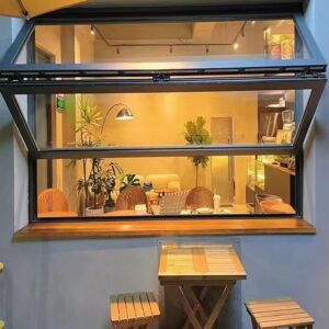 Tempered Double Glass Sliding Metal Black Bullet Proof Thermal Break Aluminum Window