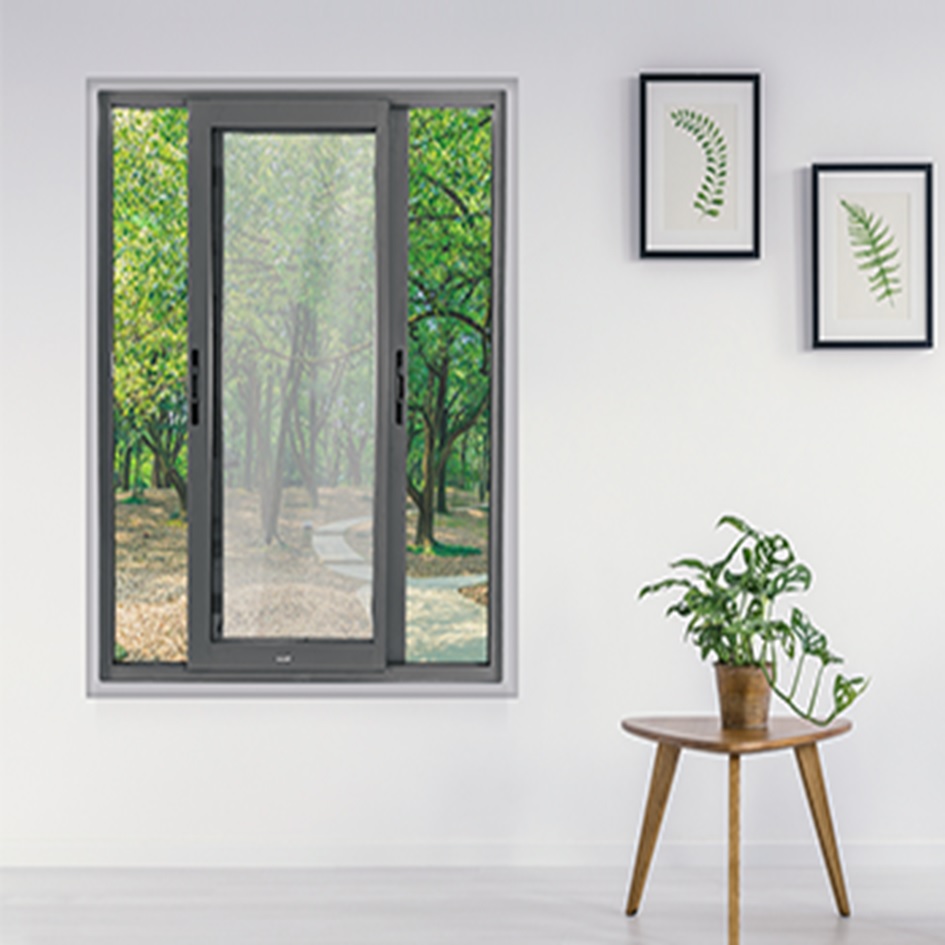 Black Villa Modern Sliding Aluminum Alloy Stalinite Double Glass UPVC Window
