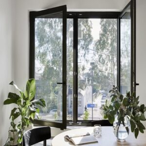 Contemporary Steel Black Swing Window Style with Tailored Color Options for Decor