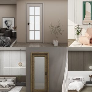 Customizable MDF HDF Composite Eco-Friendly Wood Solid Wooden Door