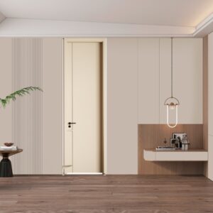 Vertical Opening Classic Wood Function Interior Bedroom Wooden Wood Door
