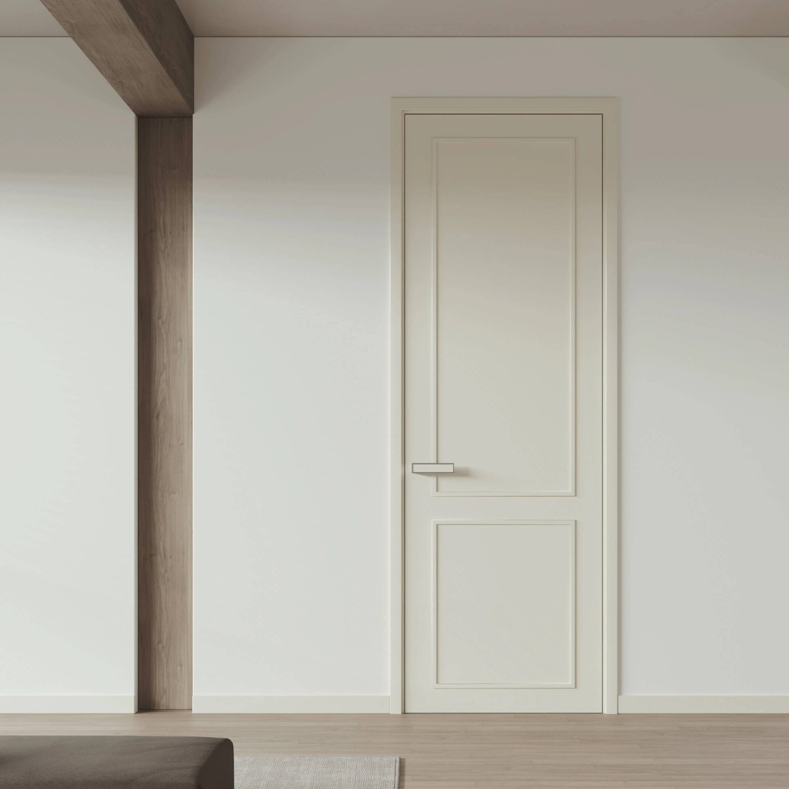 Elegant Classic Vertical Design Solid Interior Room Wooden Door