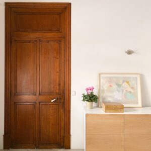 Timeless Classic Vertical Design for Solid Wood Bedroom Interior Wooden Door