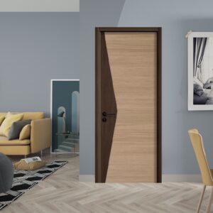 Elegant Classic Vertical Opening Pattern for Entrance Interiors Wood Door