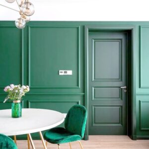 Solid Wood Steel Professional Design One Panel PVC Interior Wooden Door