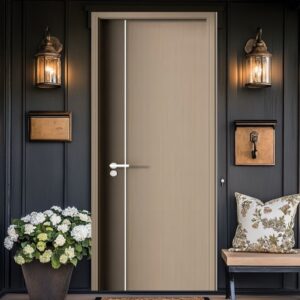 Fire Prevention Waterproof Timber Hotel Villa Projects Interior Solid Wooden Door