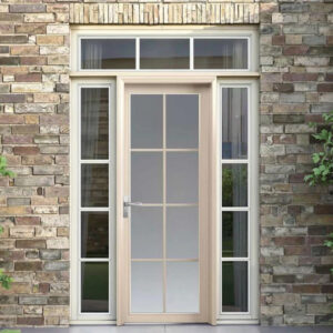 Contemporary Bathroom Entrance Featuring Tempered Metal Glass Door